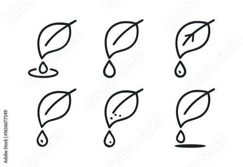 Minimalist Leaf Drip Icons