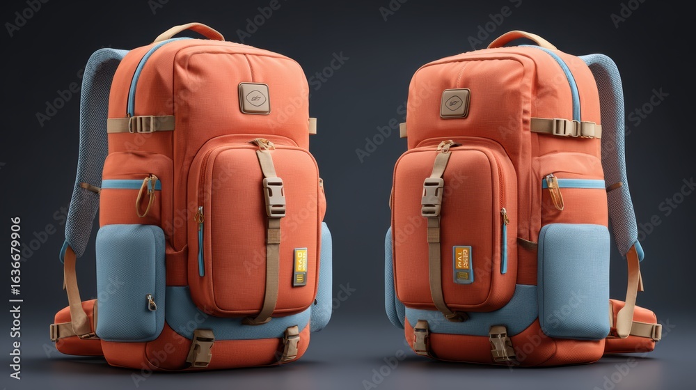 Fototapeta premium Backpack set banner