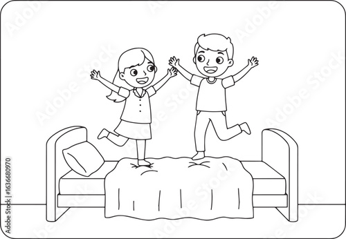 Joyful childhood exuberance: A playful illustration of children