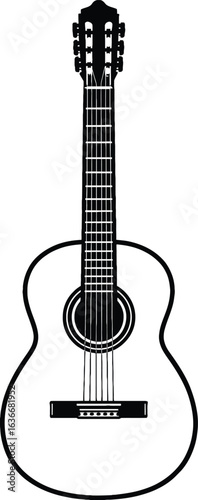Black and White Vector Icon of an Electric Guitar with an Amplifier
