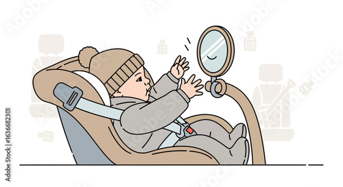 Adorable Infant Safety Car Seat Adventures With Rear Facing Mirror Joyful Moments