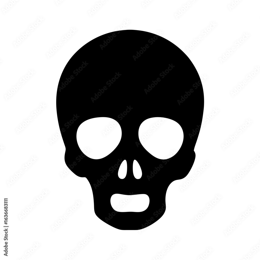 Minimalist black and white skull illustration isolated on a white background Minimalist black and white skull illustration isolated on a white background