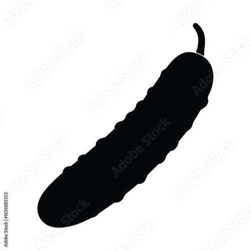 Silhouette of a pickle, a pickled cucumber, a popular food item