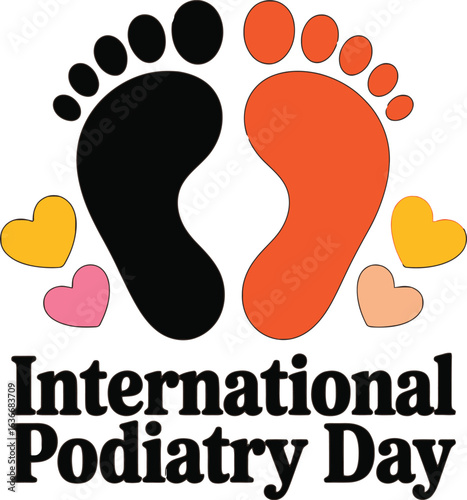 International Podiatry Day Celebration with Footprints and Hearts