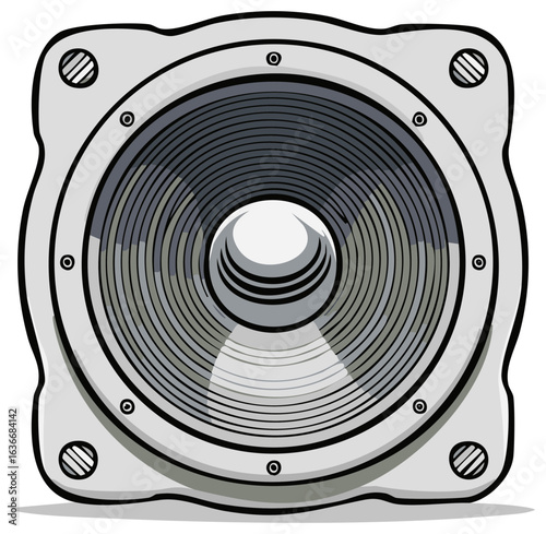 Speaker Sound System Design Illustration Classic Loudspeaker with Circle Design Elements