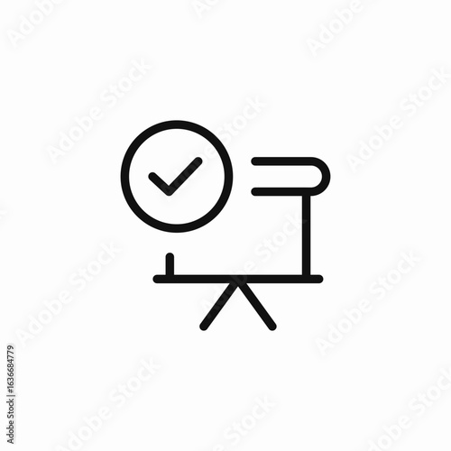 checked presentation screen icon sign vector