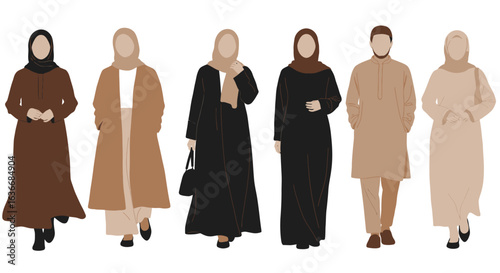 Muslim people in modern modest fashion