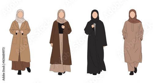 Muslim people in modern modest fashion