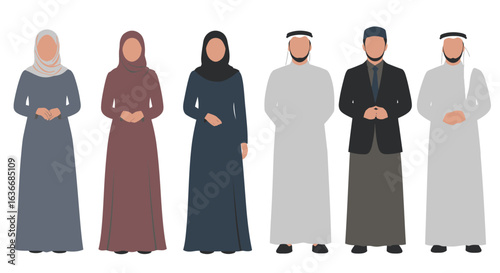 Muslim people in modern modest fashion