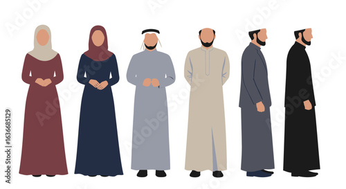 Muslim people in modern modest fashion