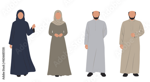 Muslim people in modern modest fashion