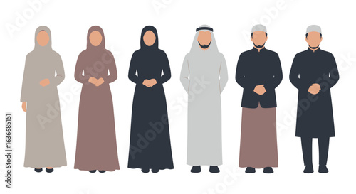 Muslim people in modern modest fashion
