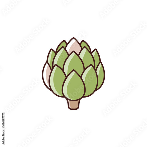 An artichoke  vegetable icon colored outline vector illustration.