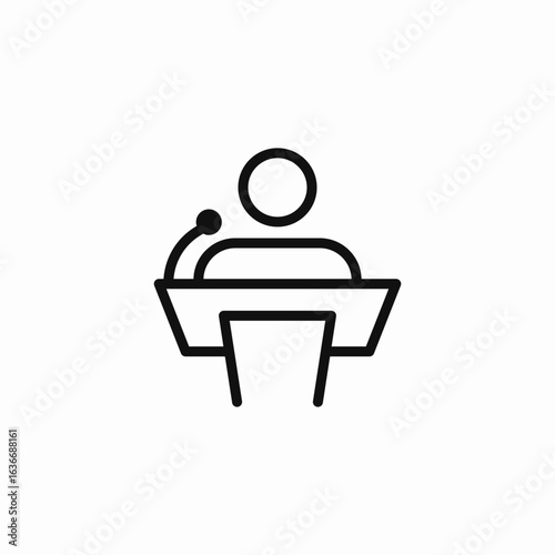 public speaker podium icon sign vector