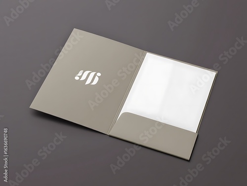 Elegant presentation folder for business documents and professional portfolio showcasing