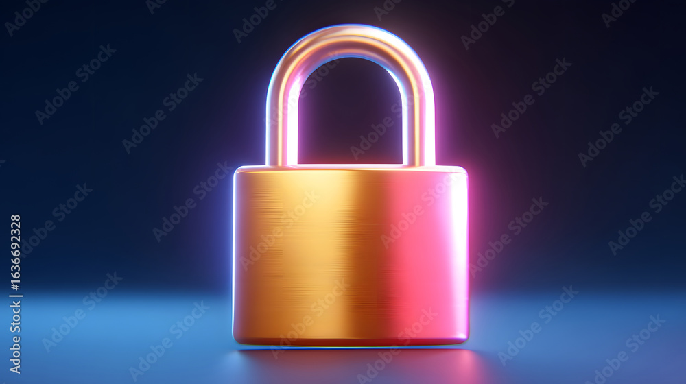 Fototapeta premium Encryption security lock badge protection illustration