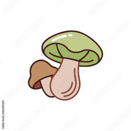 A portobello vegetable icon colored outline vector illustration.