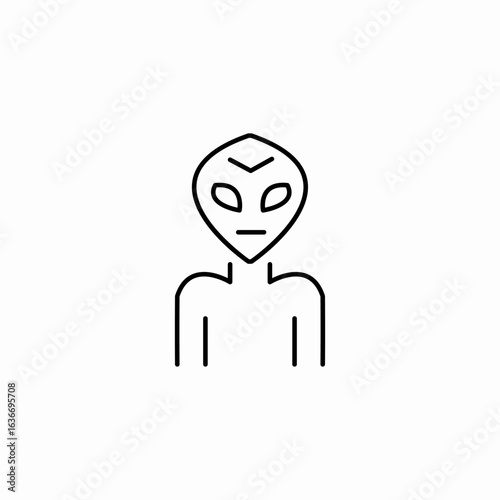 alien humanoid creature icon sign vector