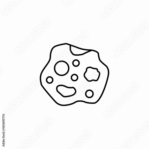 asteroid celestial body icon sign vector