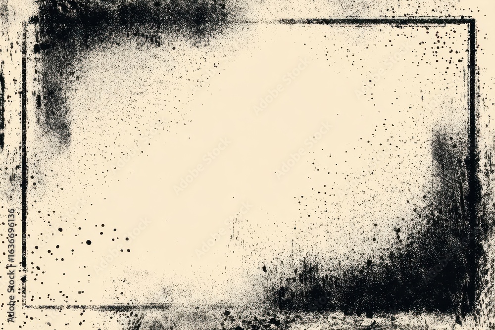 Fototapeta premium Grunge textured frame, beige background, design element (1)