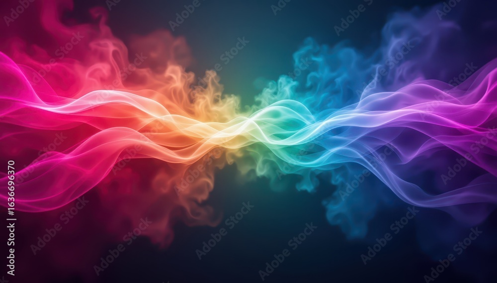 Fototapeta premium Colorful abstract smoke background, a vibrant and dynamic design element