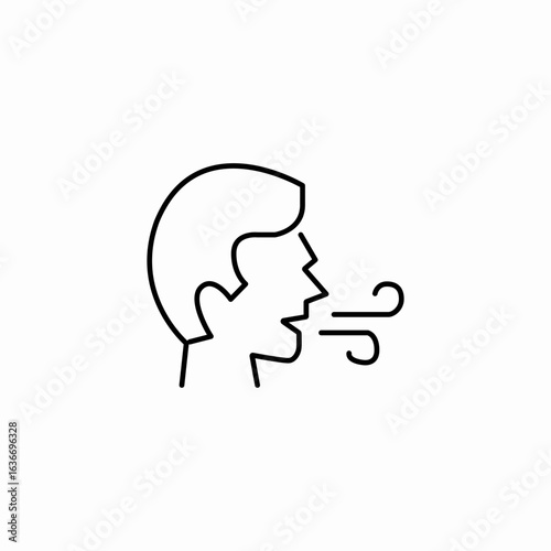 bad breath or exhalation icon sign vector