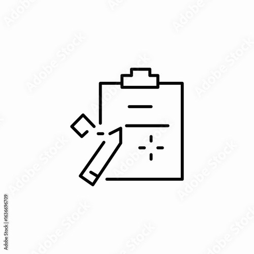 clipboard and pencil icon sign vector