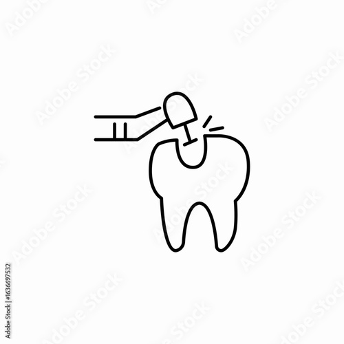 dental drill tooth icon sign vector