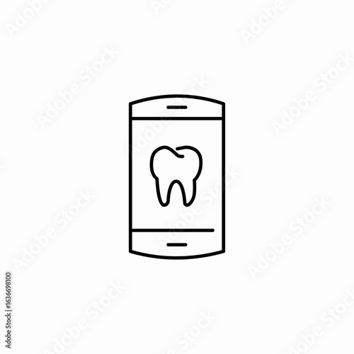 digital dental care icon sign vector