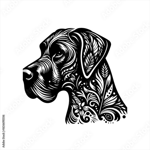 Great dane ornate dog portrait