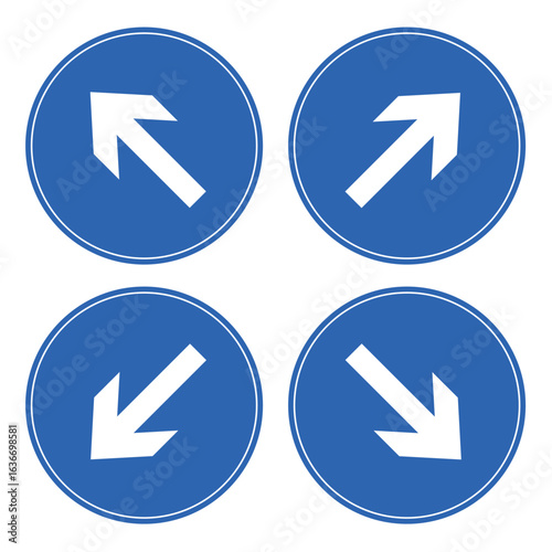 Traffic Signs Left-Turn, Right-Turn, and Straight Through Lane Indicators