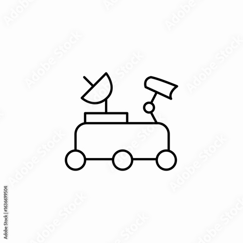 martian rover vehicle icon sign vector