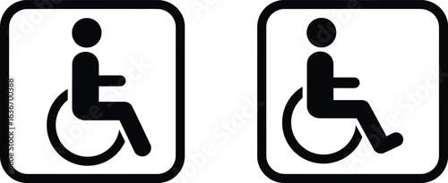 Wheelchair Accessibility Icons – Minimal Line Symbols for Inclusive Design and Public Signage