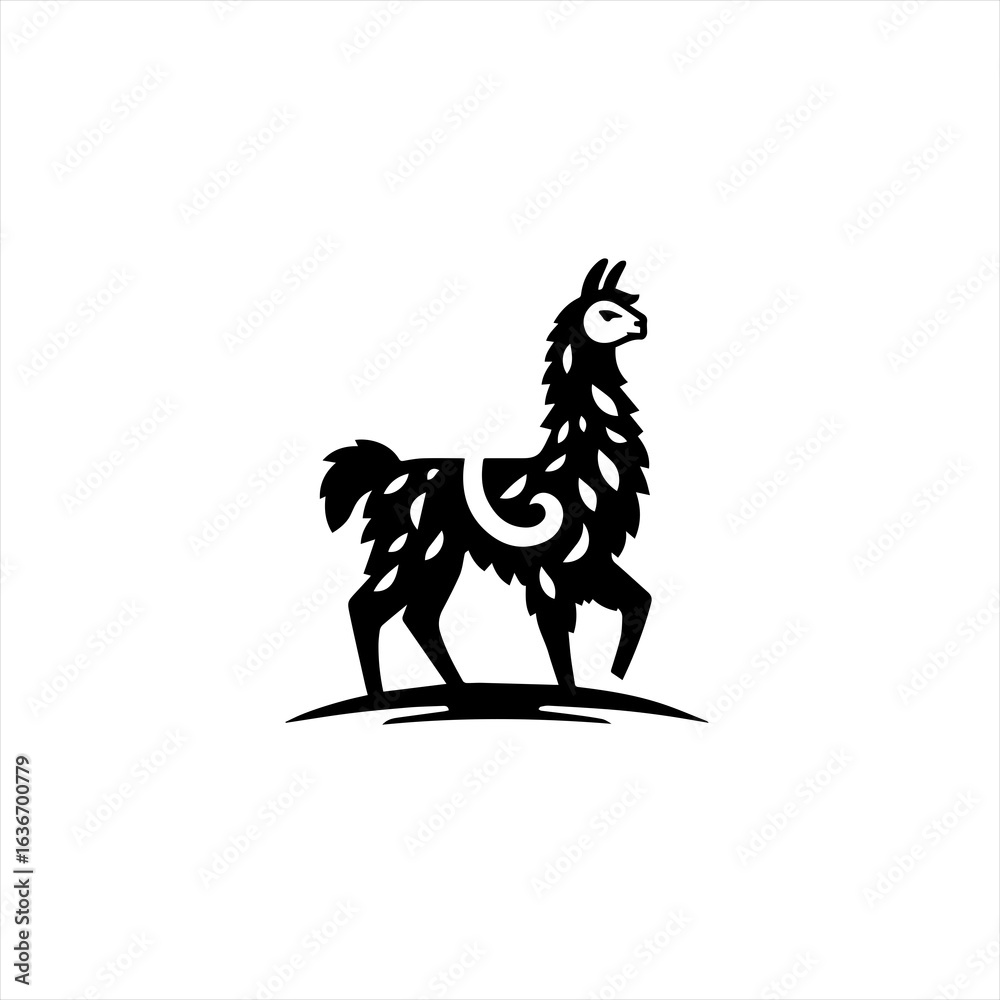 Fototapeta premium Stylized llama with ornate pattern