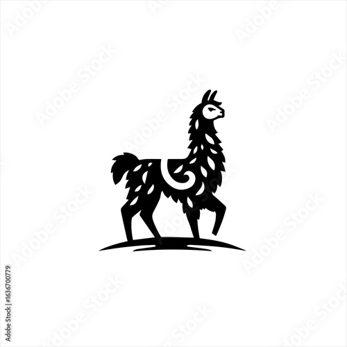 Stylized llama with ornate pattern