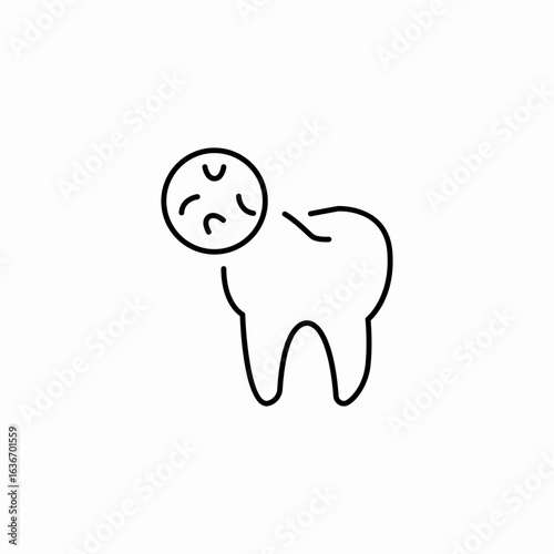tooth with bacteria circle icon sign vector