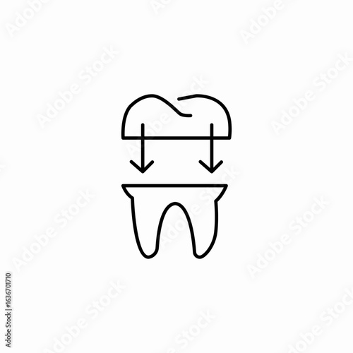 tooth with crown installation icon sign vector