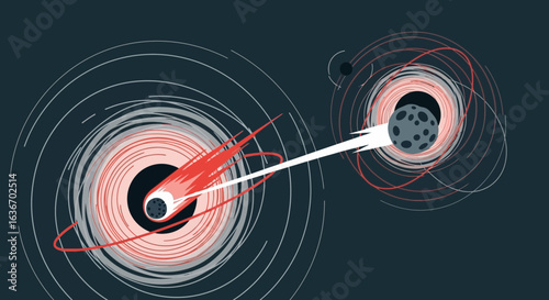 Conceptual Gravitational Interaction Between Two Black Holes With Matter Approaching