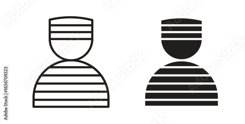 Prisoner icon symbol, sign, logo or emblems. silhouette. EPS 10.