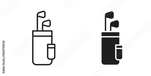 Golf bag icon symbol, sign, logo or emblems. silhouette. EPS 10.