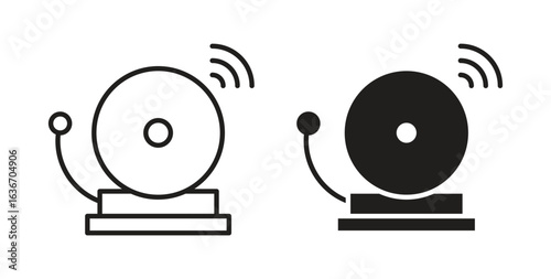 Bell school icon symbol, sign, logo or emblems. silhouette. EPS 10.