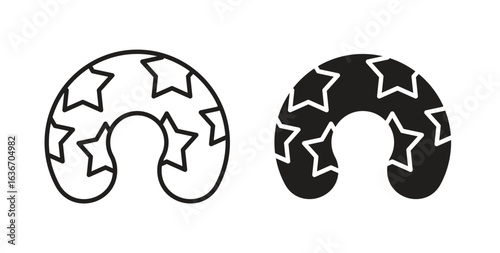 Baby orthopedic pillow icon symbol, sign, logo or emblems. silhouette. EPS 10.