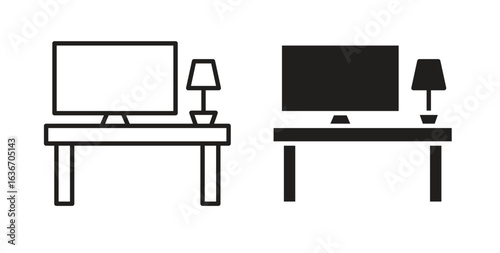 Workspace icon symbol, sign, logo or emblems. silhouette. EPS 10.