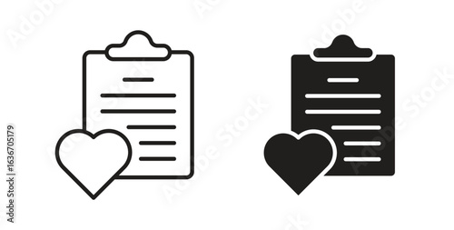 Wish list icon symbol, sign, logo or emblems. silhouette. EPS 10.