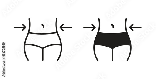 Weight loss icon symbol, sign, logo or emblems. silhouette. EPS 10.