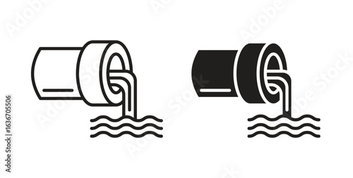 Waste water icon symbol, sign, logo or emblems. silhouette. EPS 10.