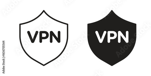 Vpn icon symbol, sign, logo or emblems. silhouette. EPS 10.