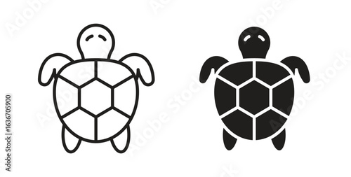 Turtle icon symbol, sign, logo or emblems. silhouette. EPS 10.