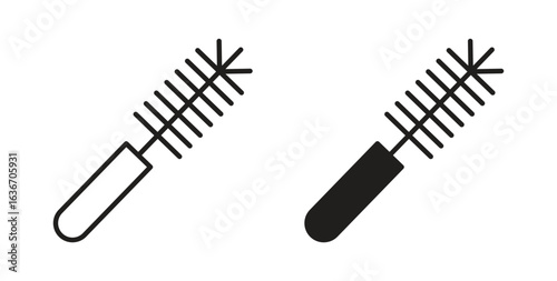 Toilet brush icon symbol, sign, logo or emblems. silhouette. EPS 10.