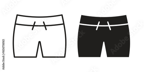 Swim shorts icon symbol, sign, logo or emblems. silhouette. EPS 10.